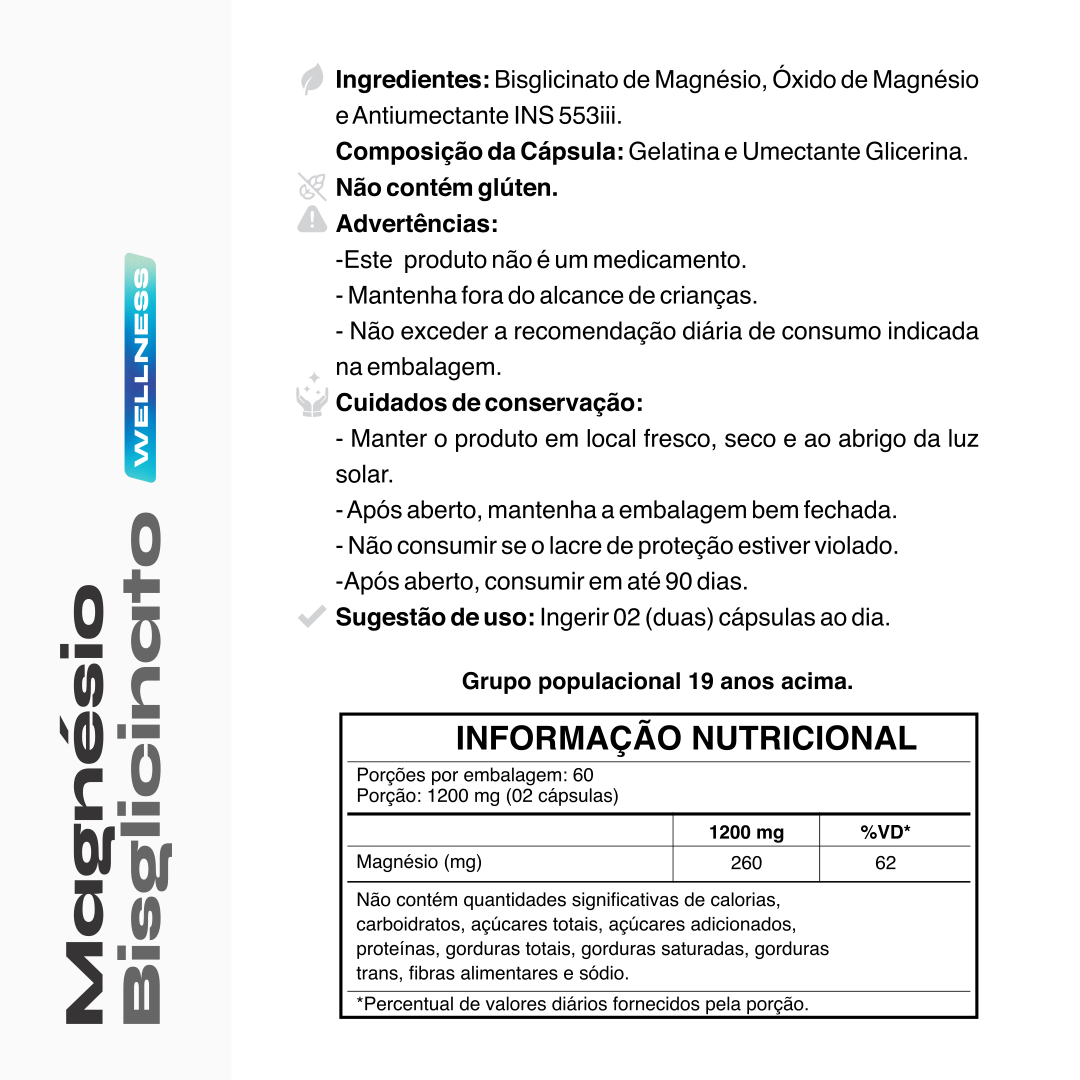 Magnésio Bisglicinato Kyron 600mg 120 Caps