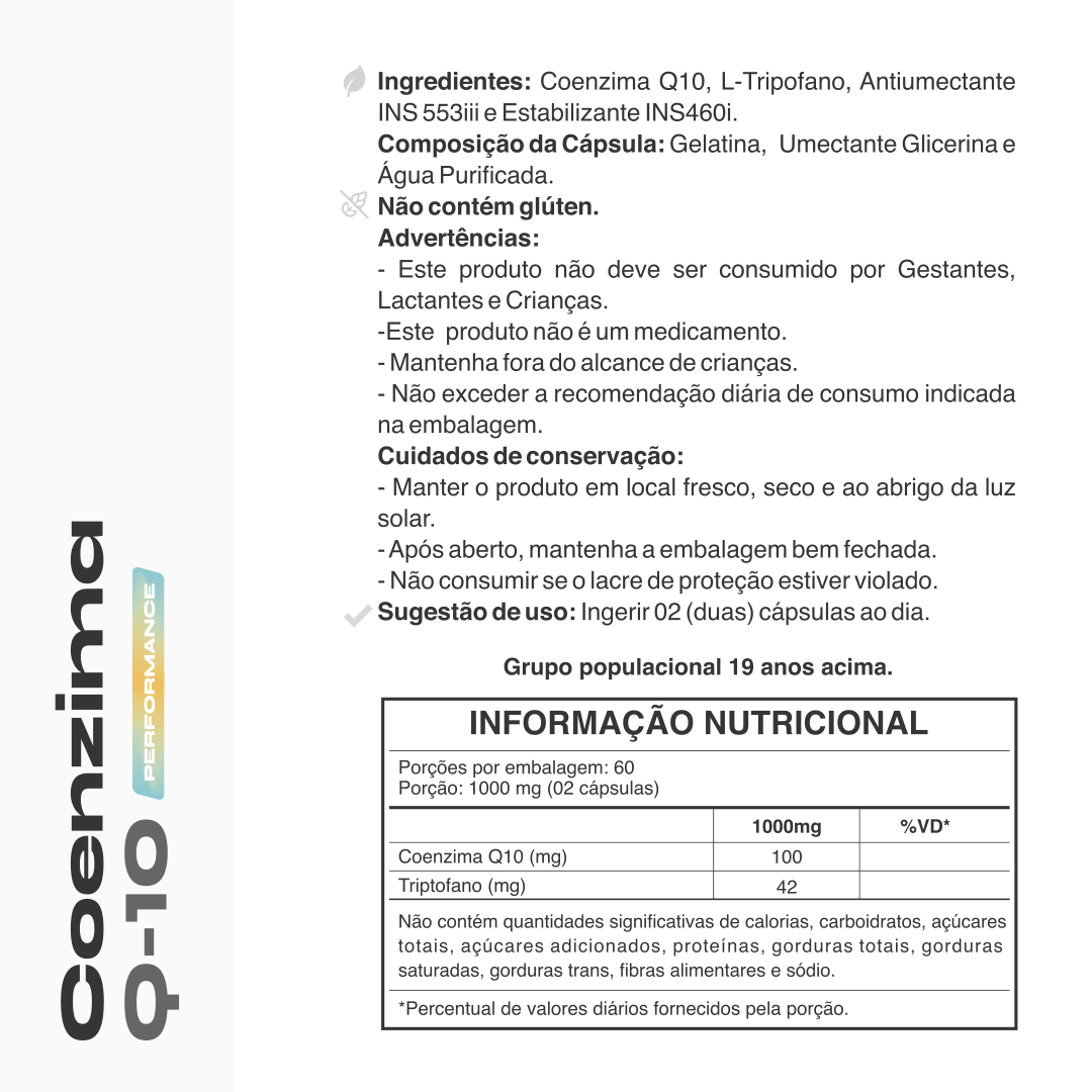 Coenzima Q10 Kyron 500mg + Triptofano 120 Cápsulas