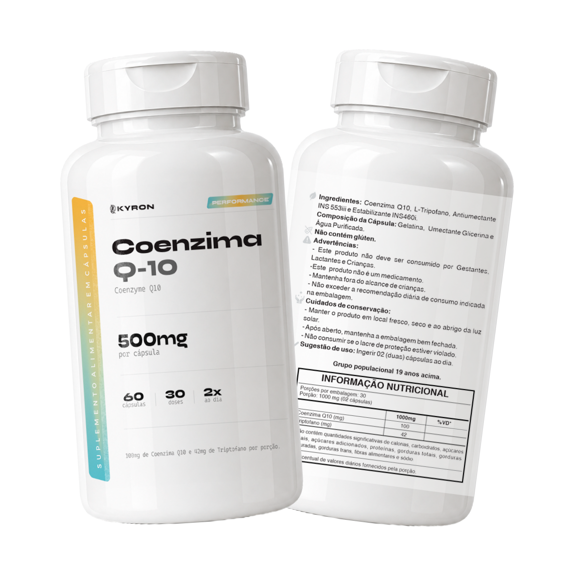 Coenzima Q10 Kyron 500mg + Triptofano 60 Cápsulas