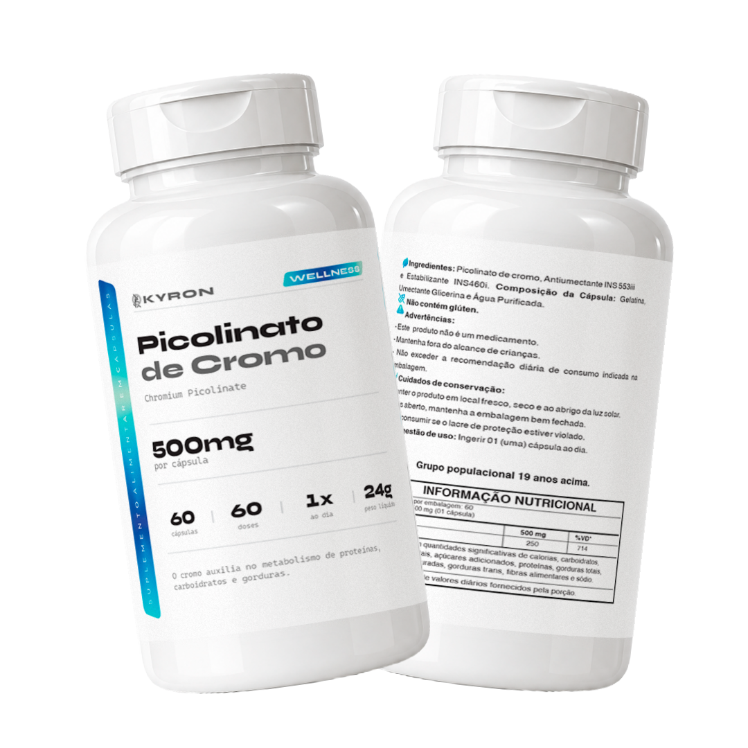 Picolinato de Cromo 500mg 60 Cápsulas
