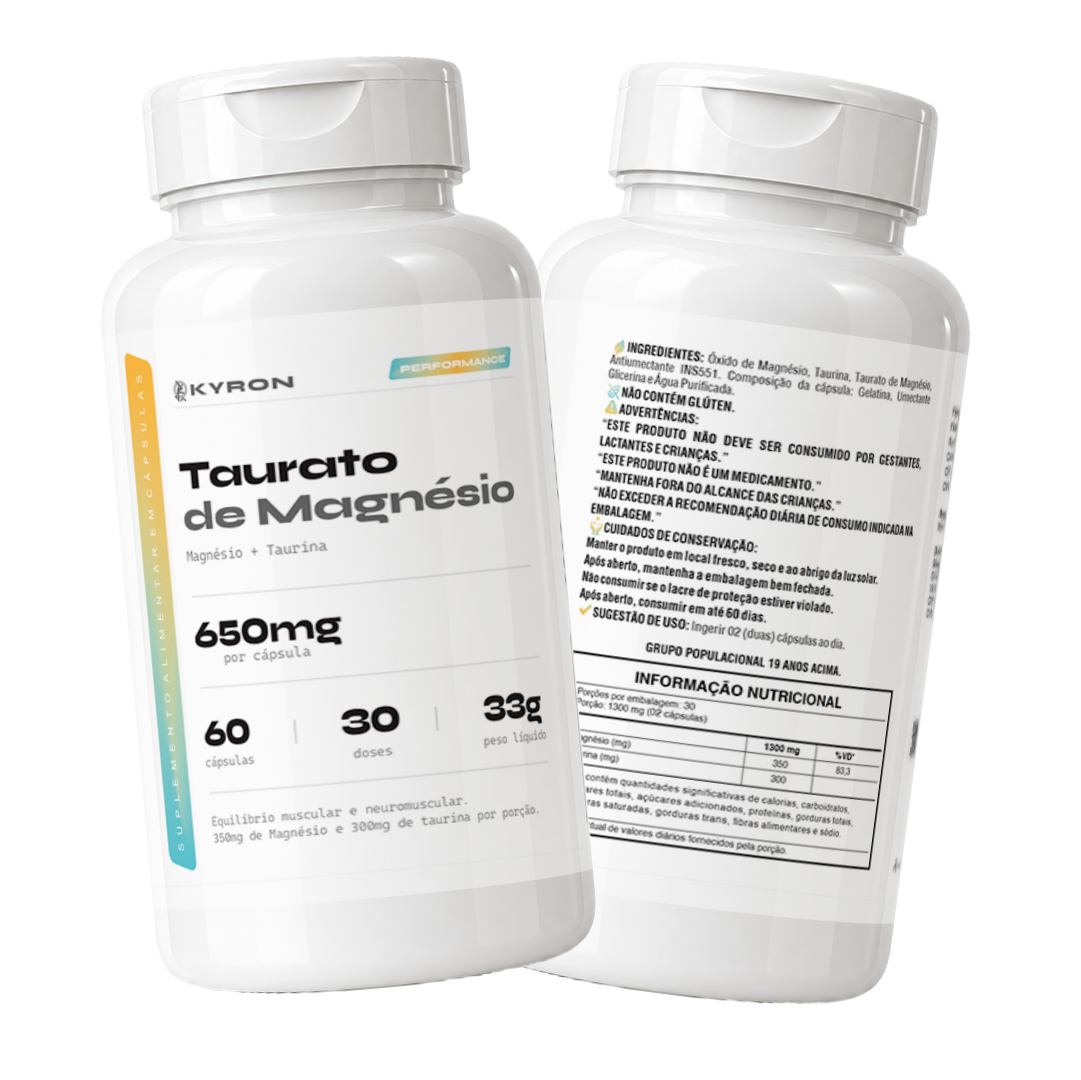 Taurato de Magnésio Kyron 650mg 60 Caps