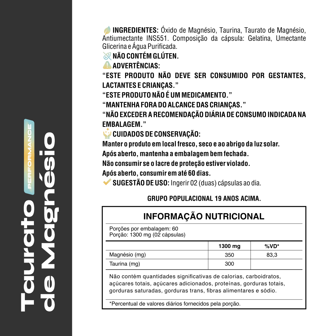 Taurato de Magnésio Kyron 650mg 120 Caps
