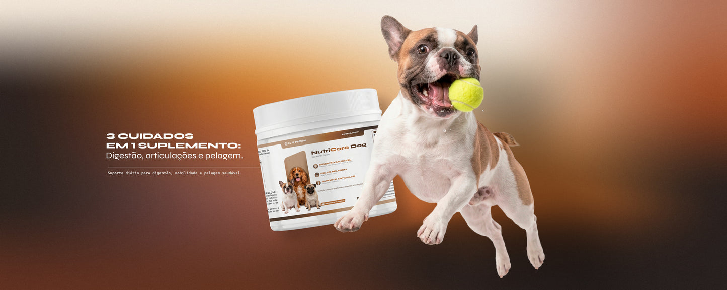 Nutricore Dog Kyron 500g - Suplemento completo para digestão, articulações e pelagem