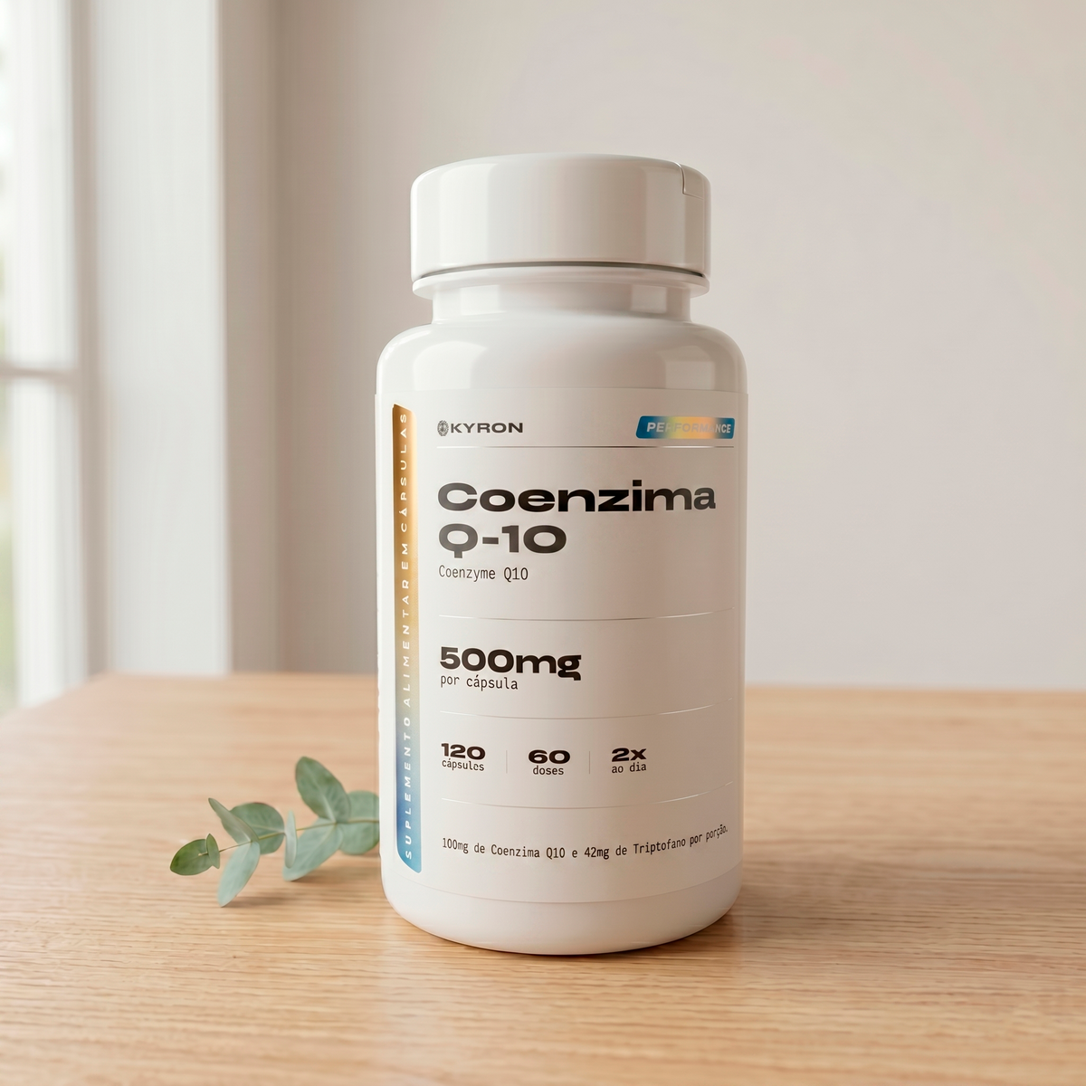 Coenzima Q10 Kyron 500mg + Triptofano 120 Cápsulas