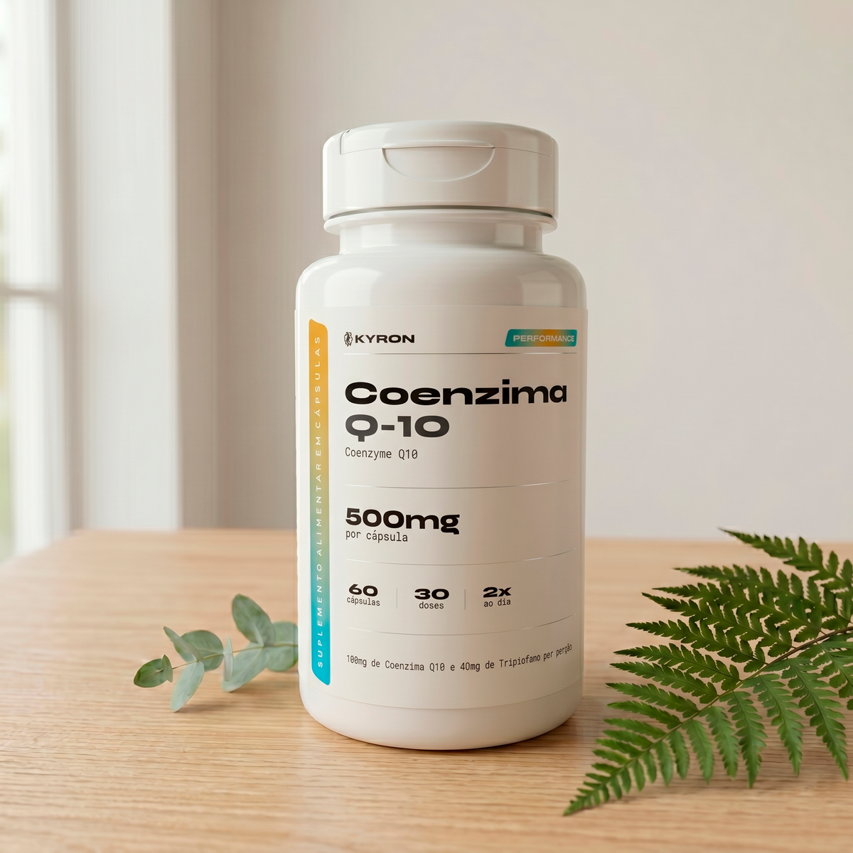 Coenzima Q10 Kyron 500mg + Triptofano 60 Cápsulas