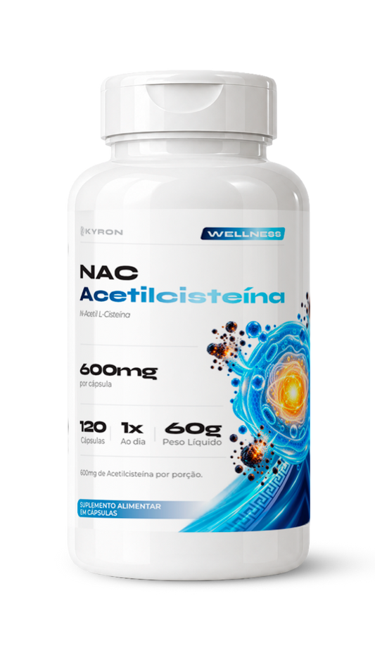 NAC Acetilcisteína Kyron 600mg 120 Caps