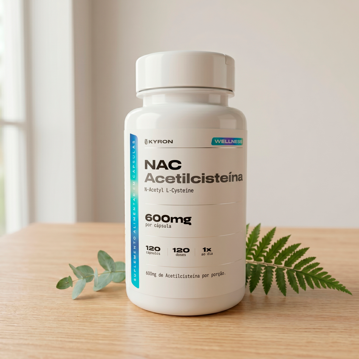 NAC Acetilcisteína Kyron 600mg 120 Caps